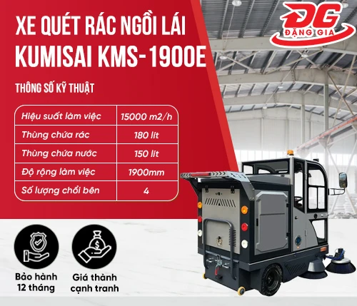 Xe quét rác ngồi lái Kumisai KMS-1900E 2