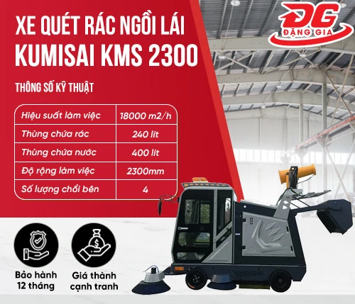 Xe quét rác ngồi lái Kumisai KMS 2300 2