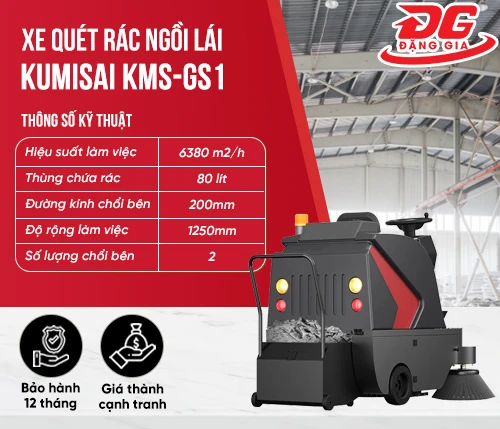 Xe quét rác ngồi lái Kumisai KMS-GS1 2