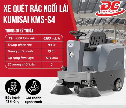 Xe quét rác ngồi lái Kumisai KMS-S4 2