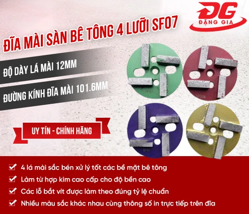 Đĩa mài sàn bê tông 4 lưỡi SF07 2
