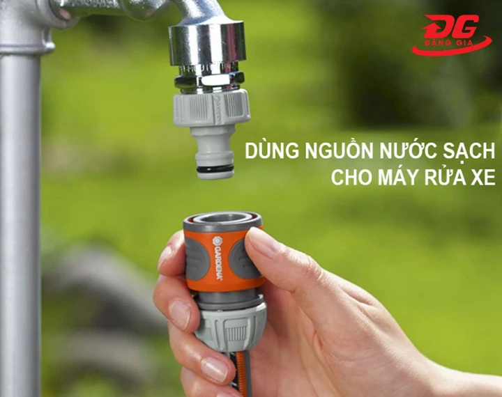 dùng nguồn nước sạch cho máy rửa xe