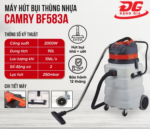 Máy hút bụi công nghiệp thùng nhựa Camry BF583A 2