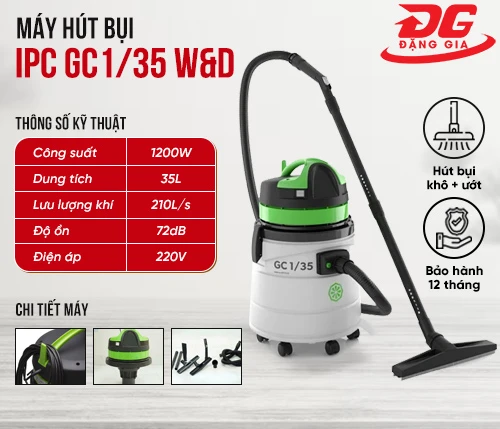 Máy hút bụi khô ướt IPC GC1/35 W&D (1600W) 2