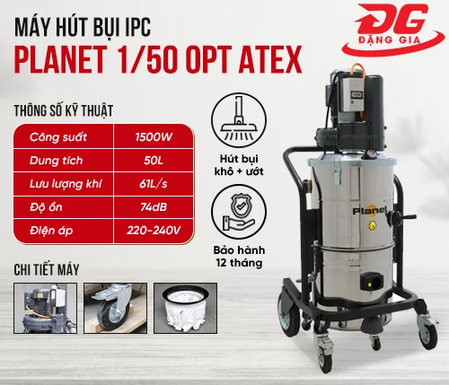 Máy hút bụi công nghiệp IPC model PLANET 1/50 OPT ATEX 2