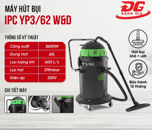 Máy hút bụi khô ướt IPC YP3/62 W&D 2