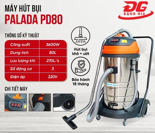 Máy hút bụi công suất lớn Palada PD80 2