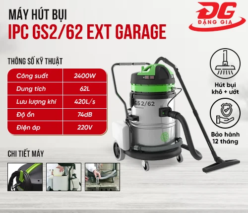 Máy hút bụi giặt thảm IPC GS2/62 EXT GARAGE 2