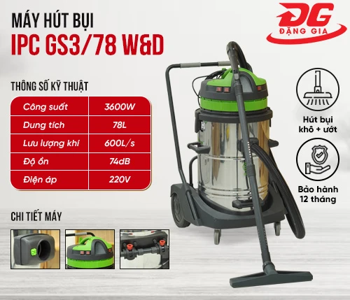 Máy hút bụi khô ướt IPC GS3/78 W&D 2