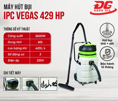 Máy hút bụi khô ướt IPC Vegas 429 HP 2