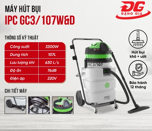 Máy hút bụi khô ướt IPC GC3/107W&D 2