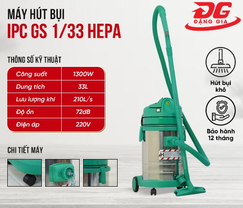Máy hút bụi cho phòng sạch IPC GS 1/33 HEPA 2