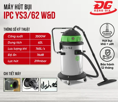 Máy hút bụi khô ướt IPC YS3/62 W&D 2