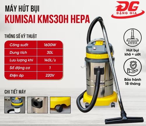 Máy hút bụi công nghiệp Kumisai KMS30H HEPA 2
