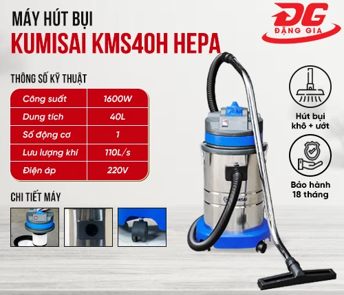 Máy hút bụi Kumisai KMS40H HEPA 2