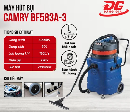 Máy hút bụi công nghiệp thùng nhựa Camry BF583a-3 2