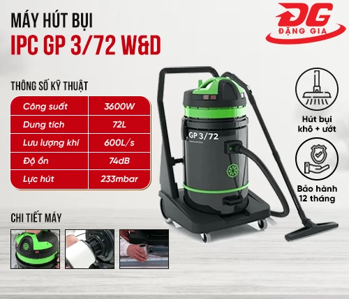 Máy hút bụi khô ướt IPC GP 3/72 W&D 2