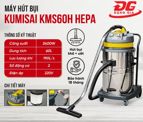 Máy hút bụi Kumisai KMS60H HEPA 2