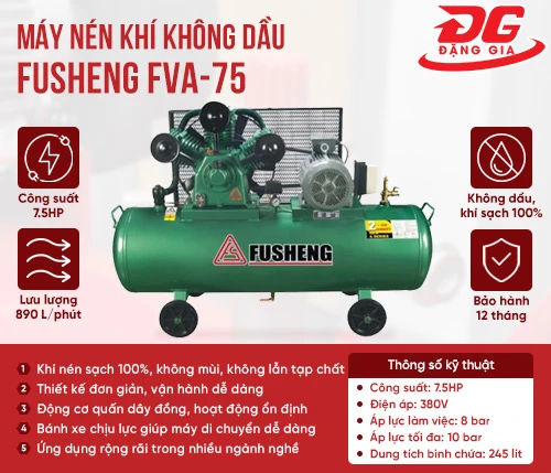 Máy nén khí không dầu Fusheng FVA-75 2