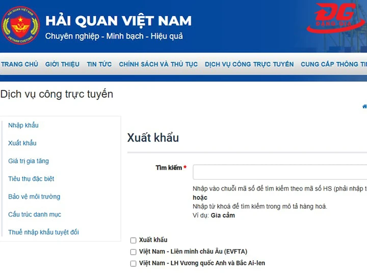 Tra cứu từ biểu thuế xuất nhập khẩu Việt Nam