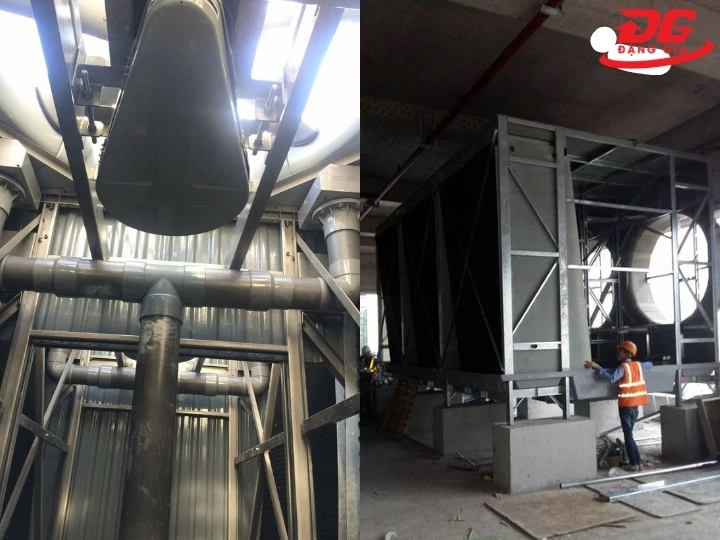 Bố trí đường ống, đấu điện tháp giải nhiệt Nihon chuẩn