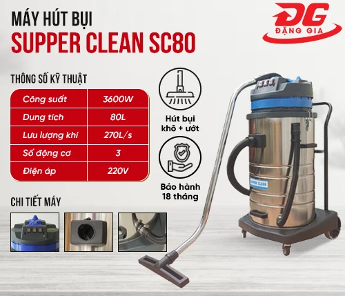 Máy hút bụi công nghiệp nhà xưởng Supper Clean SC80 2