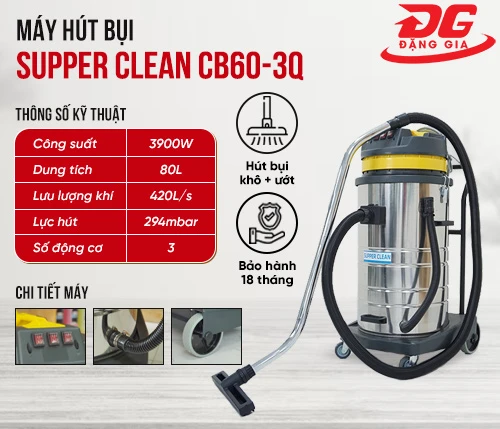 Máy hút bụi công nghiệp Supper Clean CB60-3Q 2