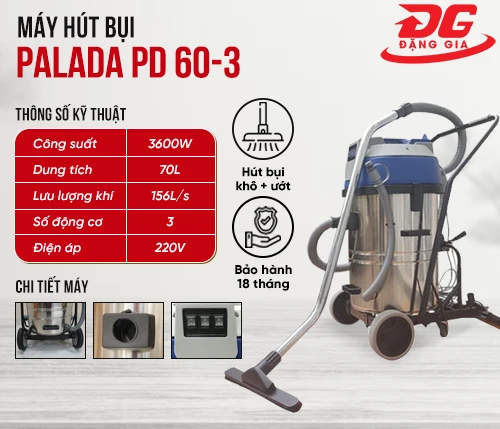 Máy hút bụi công nghiệp Palada PD 60-3 2