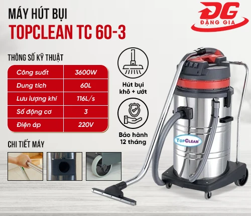 Máy hút bụi công nghiệp TopClean TC 60-3 2