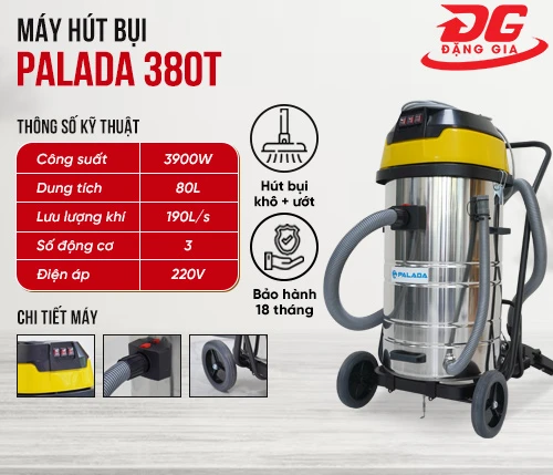 Máy hút bụi công nghiệp loại lớn Palada 380T 2