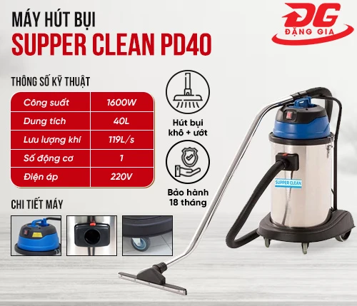 Máy hút bụi văn phòng Supper Clean PD40 2