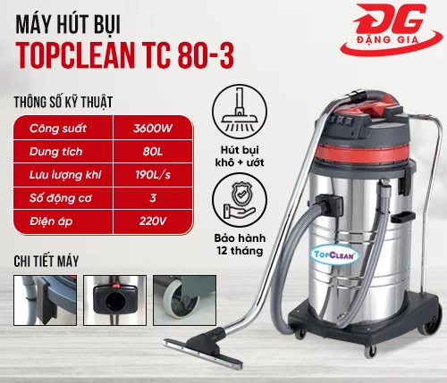 Máy hút bụi nhà xưởng TopClean TC 80-3 2