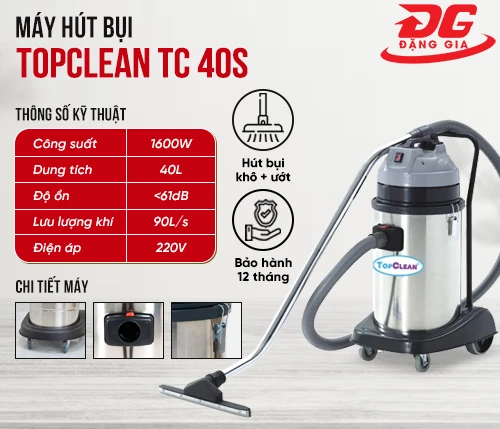 Máy hút bụi, hút nước TopClean TC 40S 2