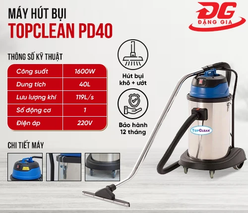 Máy hút bụi công nghiệp TopClean PD40 2