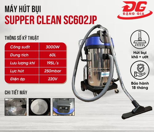 Máy hút bụi công nghiệp Supper Clean SC602JP 2