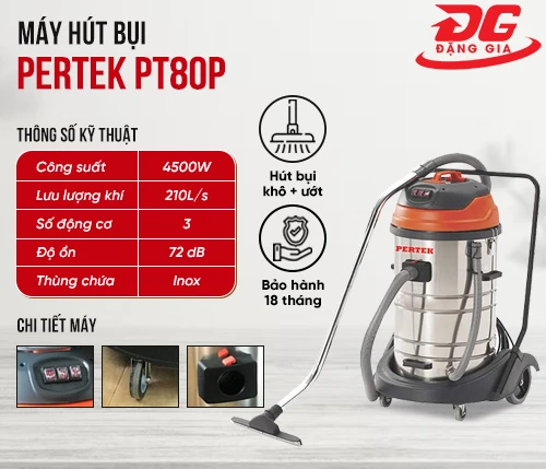 Máy hút bụi công nghiệp Pertek PT80P 2