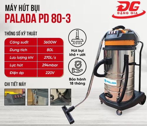 Máy hút bụi công nghiệp Palada PD 80-3 2
