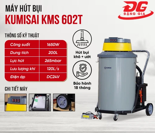 Máy hút bụi công nghiệp Kumisai KMS 602T (dùng ắc quy) 2