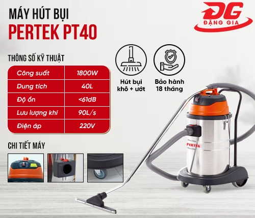 Máy hút bụi công nghiệp Pertek PT40 2