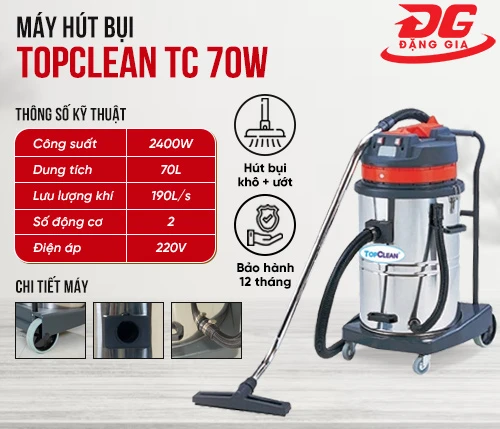 Máy hút bụi hút nước TopClean TC 70W 2