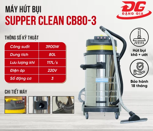 Máy hút bụi công nghiệp Supper Clean CB80-3 2