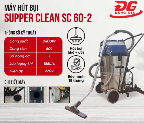 Máy hút bụi công nghiệp Supper Clean SC 60-2 2