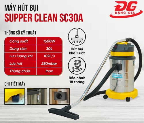 Máy hút bụi nước công nghiệp Supper Clean SC30A 2
