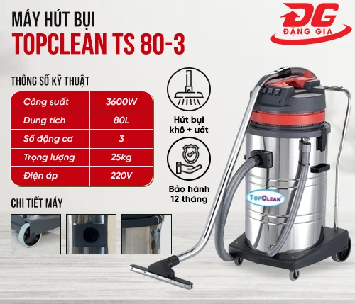 Máy hút bụi công nghiệp Topclean TS 80-3 2