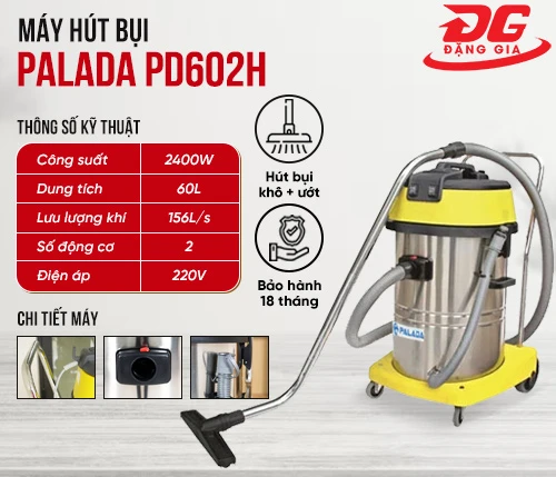 Máy hút bụi công nghiệp Palada PD602H 2