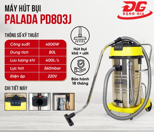 Máy hút bụi hút nước công nghiệp Palada PD803J 2