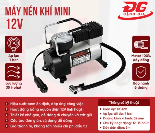 Máy nén khí mini 12V 2