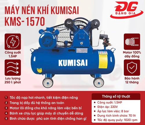 Máy nén khí mini Kumisai KMS-1570 2