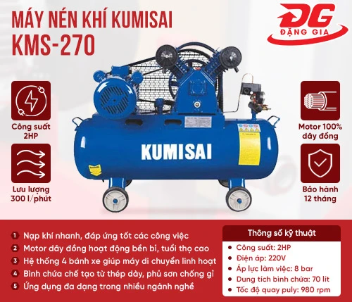 Máy nén hơi mini Kumisai KMS-270 2