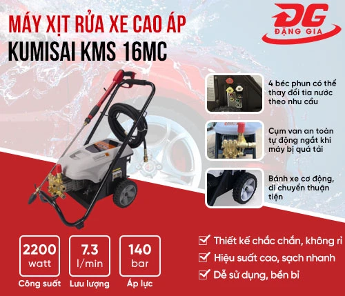 Máy xịt rửa xe cao áp Kumisai KMS 16MC 2